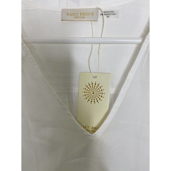 NWT Ramy Brook Womens Finn Blouse Size Small Ladder Lace Trim Long Sleeve V Neck - Picture 10 of 14